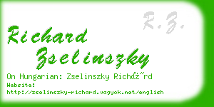 richard zselinszky business card
